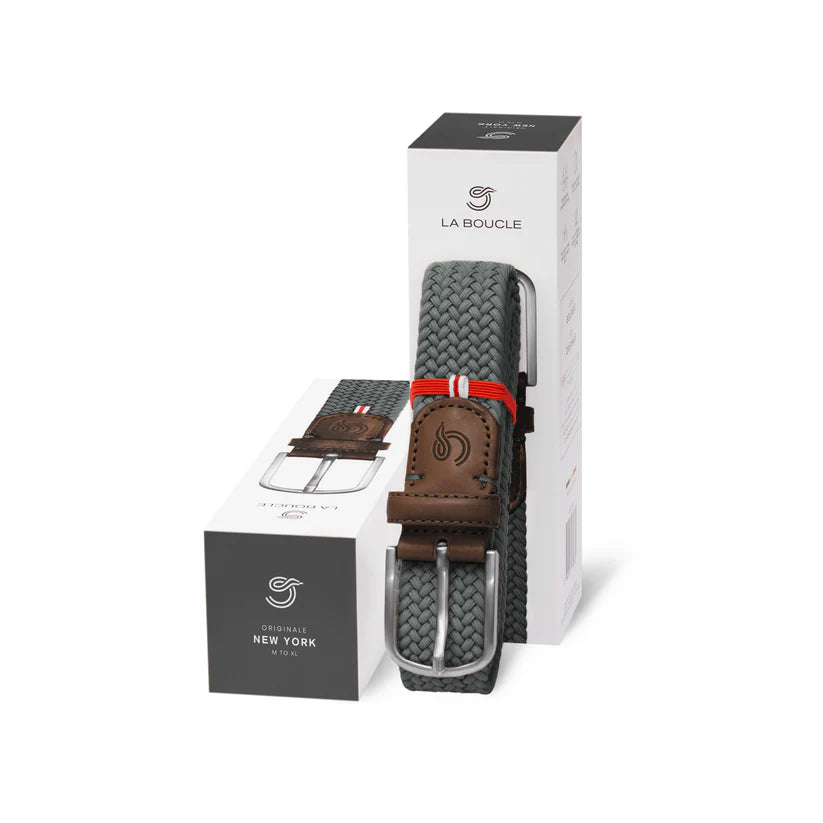 New York - Braided Belt, Steel Grey