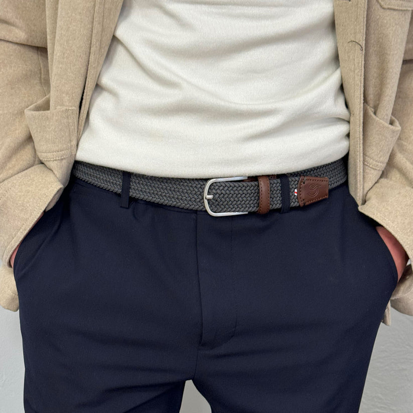 New York - Braided Belt, Steel Grey